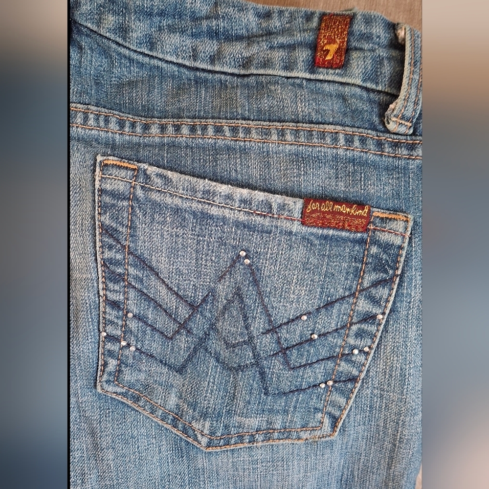 7 FAM "A" POCKET JEANS FLARE size 28!!! - Picture 3 of 9